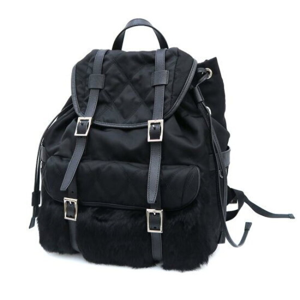 Prada Backpack Rabbit Fur Black - Picture 2 of 8